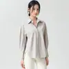 Camisa de Protección Solar Refrescante para Mujer con Aberturas Laterales, Hombros Caídos, Mangas Largas Sueltas, Cárdigan Versátil Ligero de Protección Solar para Yoga al Aire Libre