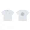 Camiseta Pesada Stone 260g com Estampa de Bússola com Logo, Caimento Solto, Estilo Tendência para Casal, Manga Curta, Unissex