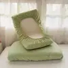 Funda de almohada acolchada de algodón puro color sólido, algodón lavado, lavable, transpirable y cómoda para todas las estaciones, adecuada para dormitorios de estudiantes