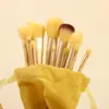 Set de 13 Brochas de Maquillaje de Pelo Suave con Bolsa de Almacenamiento de Terciopelo