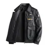 Chaqueta de Cuero para Hombre 2024 Elegante Nueva Primavera 2023 Bordado Indio Cuello de Béisbol Chaqueta de Cuero Delgado para Motociclista