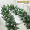 Decoración Navideña Ratán Encriptado Hotel Centro Comercial Ventana Escalera Escena Diseño Nieve Flockada Ratán Colgantes de Puerta