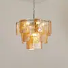 Lustre para Sala de Estar Estilo Francês Arte de Murano Lustre para Sala de Jantar Principal Quarto Lustre Vintage Criativo Atmosférico Lustre de Vidro Âmbar
