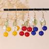 EZ5435 pendientes europeos y americanos transfronterizos para mujer, nuevo colgante de cuentas, hoja verde, lirio, orquídea, moda, temperamento, joyería para orejas de mujer