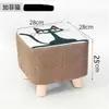 Taburete bajo pequeño de tela para el hogar, taburete de seta, taburete pequeño de madera maciza para sala de estar, dormitorio, recibidor, taburete para cambiarse los zapatos para adultos y niños