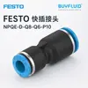 Conector Rápido FESTO NPQE-D-Q8-Q6-P10 Conector de Tubería Industrial Original Genuino En Stock
