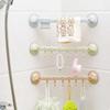 Estante giratorio para toallas con ventosa para cocina y baño, 6 ganchos, estante multifuncional, barra para toallas de baño