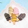 Simulación de amor, chocolate, paleta de helado, helado de resina, comida, accesorios de juego, bricolaje, carcasa de teléfono, material de belleza