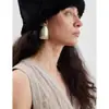 Pendientes Cepillados de Cono Triangular Geométrico, Elegantes Pendientes de Botón Mate, Sensación Exquisita y de Alta Gama, Pendientes de Botón para Mujer con un Ambiente de Nicho y Sofisticado