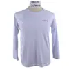 Venta al por mayor de camisetas de manga larga con cuello redondo de verano para hombre, camisa blanca de base, camiseta holgada de algodón de primavera y otoño, camiseta de talla grande, parte superior interior