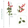 Arreglo floral decorativo navideño flor individual baya simulación acebo fruto rojo individual decoración del hogar cubo de frutas rico