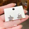 Pendientes de Plata con Forma de Estrella de Circonita Estilo Lujo Ligero Exquisitos Pendientes de Moda con Forma de Estrella Personalidad Nicho Temperamento Pendientes de Gama Alta para Mujer