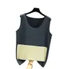Chaleco Térmico Sin Costuras para Hombre Doble Cara de Terciopelo Engrosado Calentador Ropa Interior Nueva de Invierno Sin Mangas Cuello Redondo