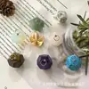 Productos de Amazon Transfronterizos Colgante de Cristal Rosa Natural de 12 Caras Gema Forma Geométrica Collar DIY Directo del Fabricante