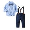 Traje Transfronteiriço Bebê Traje Formal Menino Cavalheiro Gravata Borboleta Camisa Branca Macacão Traje Vestido de Festa Infantil Traje de Quatro Peças