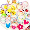 Corda de cabelo infantil personalizada feita à mão com desenho animado faça você mesmo, anel de resina para cabelo infantil, acessórios para cabelo infantil em estilo misto