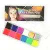 Tinta fluorescente de 12 cores para rosto, pasta para pintura facial e corporal, maquiagem criativa e pigmentos de pintura para festas e eventos
