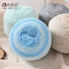 Flor barroca hilo de cáñamo suéter de punto de verano chal hilo de lino tipo pastel hilo degradado para manta ovillo de hilo para manualidades