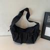 Bolsa de Nylon Leve com Cordão Plissado de Nicho Moderna, Simples e Personalizada, Grande Capacidade, Ombro, Transversal, Tote Bag, Bolsa Feminina