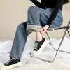 Pantalones vaqueros gruesos con forro polar para niñas, nuevo estilo Otoño e Invierno 2026, pantalones rectos holgados de pierna ancha para estudiantes de secundaria y preparatoria