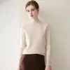 ¡Estilo elegante y maduro! Suéter de cachemira de una sola pieza sin costuras con cuello redondo para mujer, suéter base de punto adelgazante para otoño e invierno