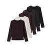 26 Nuevas Camisetas Base de Cuello Redondo con Forro Polar para Otoño e Invierno para Mujer, Camiseta de Manga Larga Cálida y Adelgazante, Top Versátil de Hombro Normal para Mujer