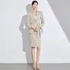 Ai Shangchen Ropa de Trabajo Profesional para Mujeres Viajeras Traje de Temperamento Traje Falda Vestido de Fiesta Estilo Diosa de Gama Alta