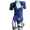 Amazon Europeia e Americana Comércio Exterior Transfronteiriço Sexy Transparente Uniforme Policial Feminino Fantasia de Role-Playing Conjunto de Lingerie
