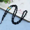 Venta al por mayor del fabricante Cordón Tejido Grueso Imitación Obsidiana Negra Joyería Dorada Jade Colgante de Jade Cordón Colgante Cordón para el Cuello