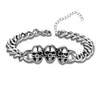 Pulsera Punk de Calavera Personalizada para Hombre Transfronteriza, Estilo Callejero Retro de Moda, Hebilla Lisa, Accesorio de Moda, Fabricante