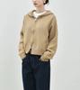 Casaco Cardigan de Tricô Grosso com Capuz para Uso Diário Japonês Novidade Outono/Primavera Casual Curto com Zíper Casaco Suéter Feminino Inverno