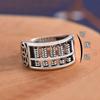 Atrae Riqueza y Tesoro Anillo Ábaco Giratorio de Moneda de Plata Tailandesa Retro para Hombres y Mujeres Boca Viva Ajustable Anillo Personalizado Anillo