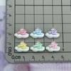 Mini copos de nieve de resina brillante, accesorios para decoración de uñas, tamaño pequeño, con diseño de nubes de conejo, crema adhesiva y accesorios para fundas de teléfono.