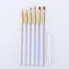Novo transparente colorido Rod unha caneta terno 6 peças um conjunto de fototerapia caneta pintura Caneta caneta de flor de renda