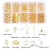 Accesorios en caja de 10 rejillas broche de langosta broche de caballo anillo abierto único gancho para oreja alfiler de 9 pines material para aretes y collares DIY