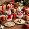 Conjunto de Bonecos Rena de Feltro de Lã Desenho Animado Enfeites Pendurados Decorações para Árvore de Natal Vitrine de Feriado Atacado