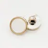 Botones Perla de Plástico en Stock Botones Ojo de Gato Perla Estilo Chanel con Borde Dorado Botones Redondos Decorativos para Puños Camisa de Alta Gama