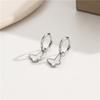 Aretes Cuadrados de Mariposa Estrella con Micropavé de Diamantes Completos, Pequeños Aretes de Hebilla para la Oreja de Alto Sentido, Ligeramente Lujosos y a la Moda, Aretes Simples al Por Mayor