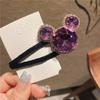 Grampo de Cabelo Mickey Novo Estilo Coreano Strass Estilo Retrô Simples Elegante Cristal Presilha Bb Franja Lateral para Menina