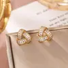 Pendientes Triangulares de Circonita Nuevos de Verano, Pendientes de Cobre de Lujo Ligero y Gama Alta Microincrustados, Diseño de Nicho, Pendientes Exquisitos y Versátiles