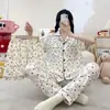 Pijama de Algodón Nube para Mujer en Primavera y Verano, Cárdigan de Manga Corta Dulce y Lindo, Pantalón Corto, Conjunto de Tres Piezas para Casa que se Puede Usar Afuera