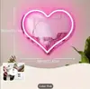 Amazon Gota de Agua Personalizada Creativa Espejo de Corazón Led Luz de Neón Gato Espejo de Maquillaje Espejo Acrílico Luz