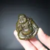 Muzhijue Sándalo Verde Tallado Buda Maitreya Pieza de Mano Adorno Buda Risueño Panzudo Tallado en Madera Decoración del Hogar