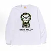 Suministro transfronterizo, venta al por mayor de comercio exterior, camiseta de manga larga de marca de moda BAPE con cabeza de mono, top pesado de tiburón, camiseta interior