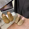 Pantuflas Cómodas de Punta Cerrada 2025 Primavera Nuevos Zapatos Birkenstock Medias Pantuflas de Suela Gruesa Cuero Suave Suela Suave Antideslizantes Zapatos Birkenstock para Mujer