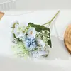 Decoraciones Simuladas de Hortensias y Rosas para Arreglos Florales de Mesa en Restaurantes Interiores, Decoraciones de Fondo para Bodas, Flores Artificiales al por Mayor