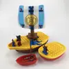 Bloques de Construcción de Partículas Grandes Compatibles Accesorios Piezas Barco Pirata Barco Pequeño Barco Velero Tuo con Rueda Adornos para Familia