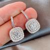 Elle Mosha Estilo Coreano Brincos Micro-incrustados de Diamante Completo Cobre Banhado a Ouro Brincos de Zircônia de Luxo Leve Estilo Frio Requintado Brincos Elegantes