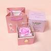 Caja de regalo creativa con forma de flor de jabón giratoria para San Valentín, joyero con forma de rosa, para anillos, collares y joyas.