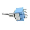 Interruptor de botón de 6 MM, MTS-203 ON-OFF-ON, 6 pines, interruptor basculante de palanca de 3 posiciones
